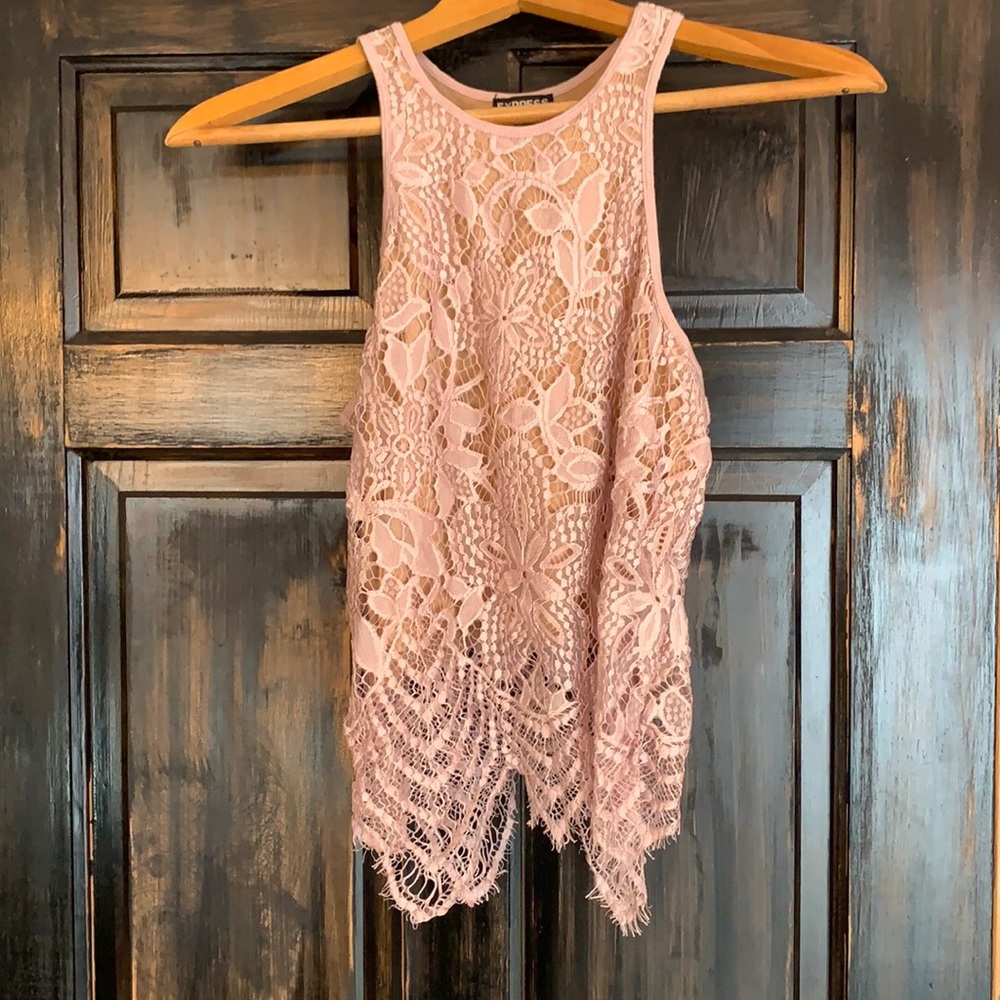 Express sleeveless top.  Size XS/TP.  Pink lace